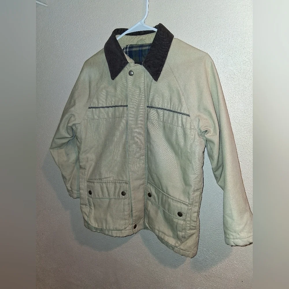 Gap Kids Little Boys Chore Barn Tan Quilted Courdoroy Collar Jacket M 7/8